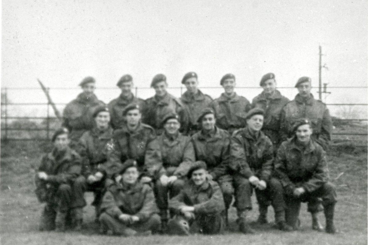 Members of 89 Field Security Section in a field at Wellingore, Lincolnshire