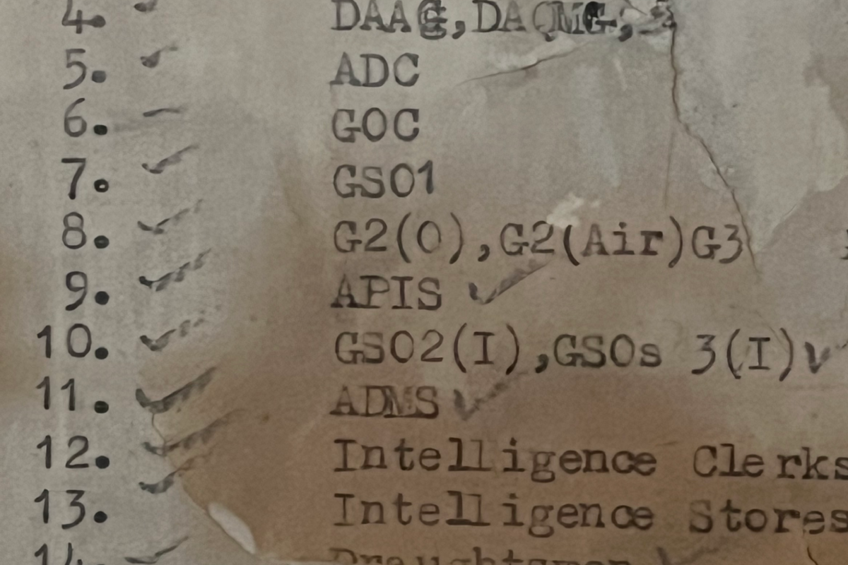 The remains of a room allocation list can still be seen on a room wall in Fulbeck Hall