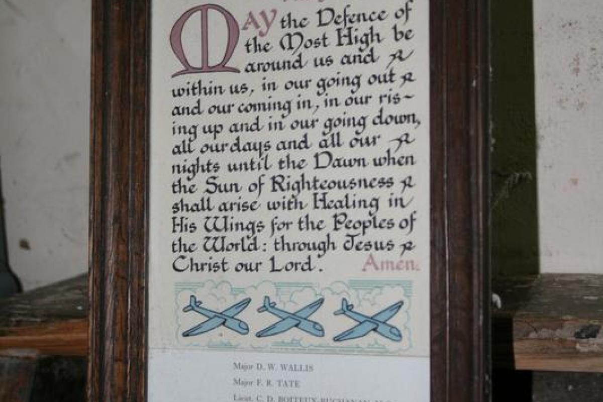 Roll of Honour of the 2nd Parachute Battalion in St Mary and St Andrew Church, Stoke Rochford