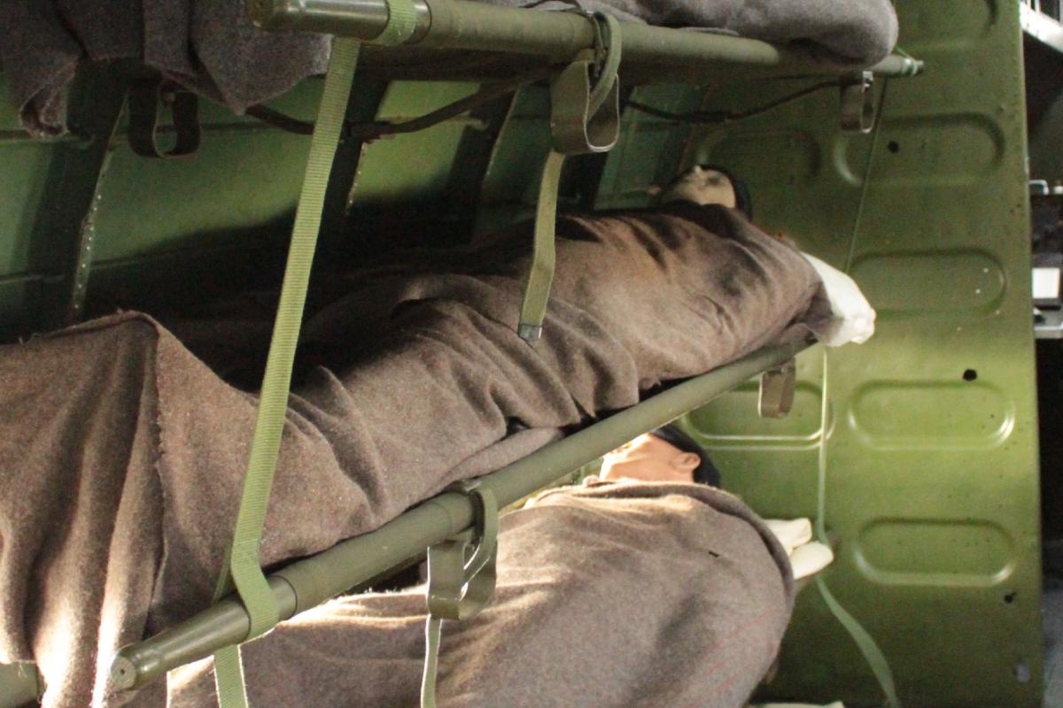 Stretchers in place on the C-47A, ready for casualty evacuation. 