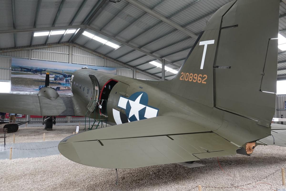 Rear view of C-47A at Metheringham