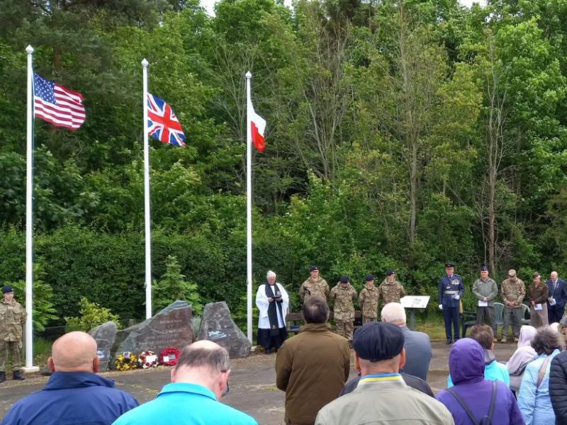 A memorial service at Saltby airfield