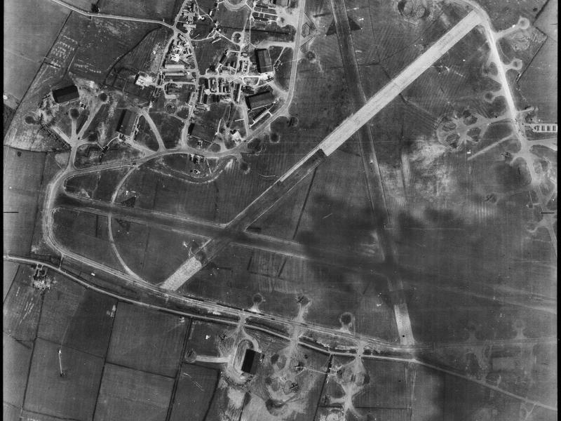 Aerial photo of Bottesford airfield in May 1945