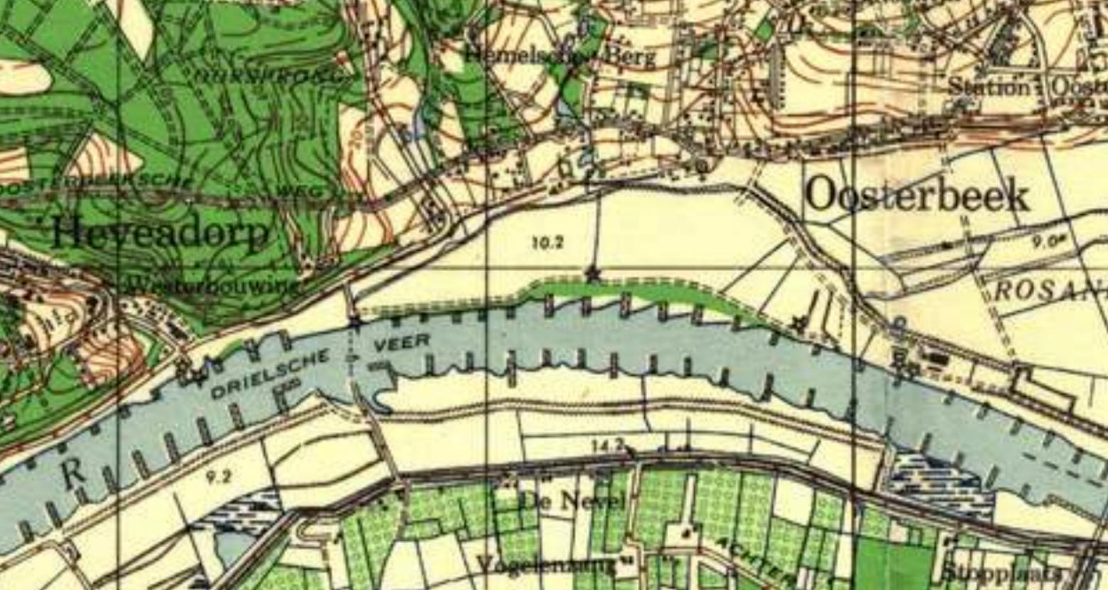 Map of the evacuation area of the 1st Airborne Division