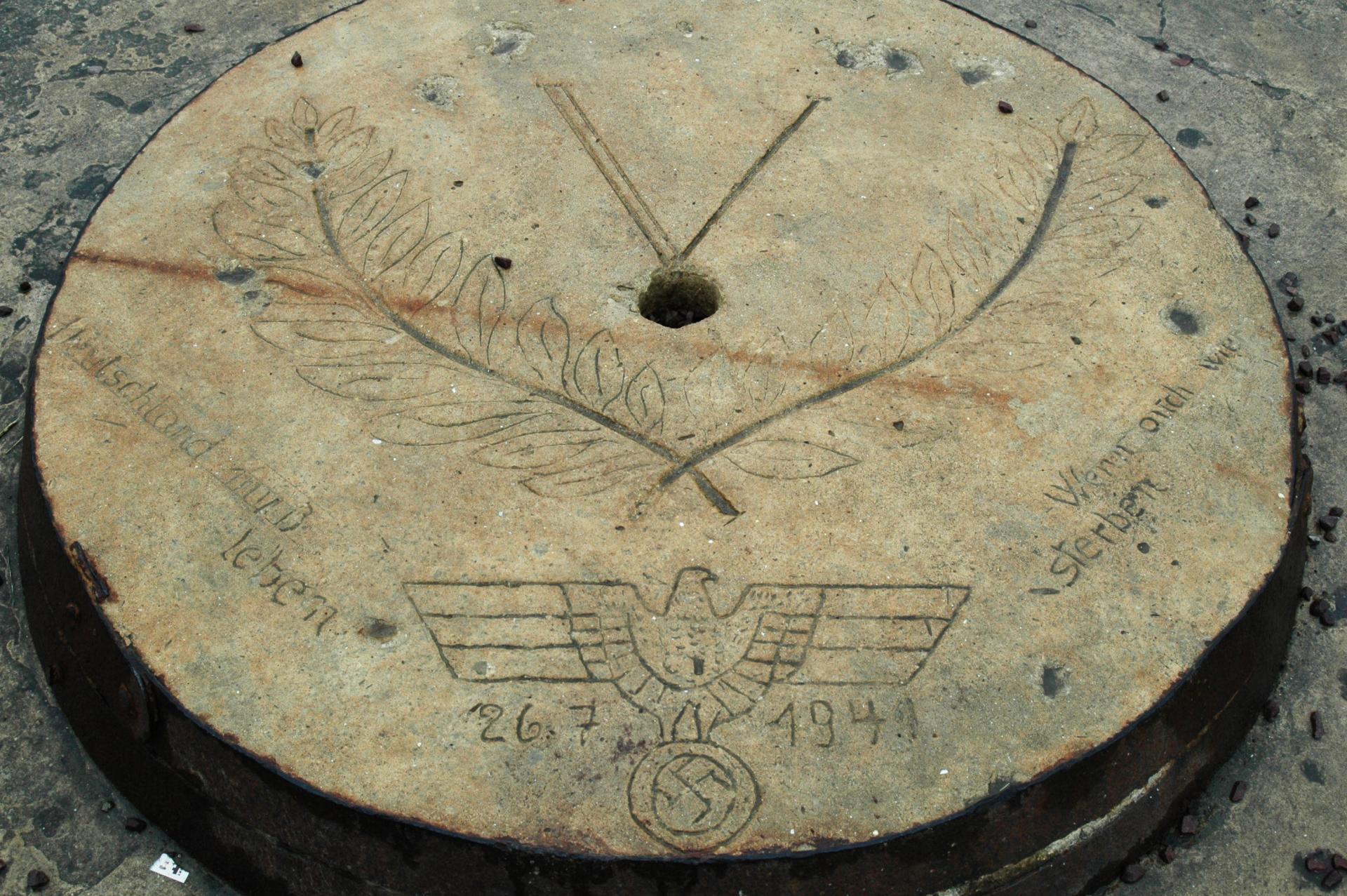 German inscription at the Merville battery