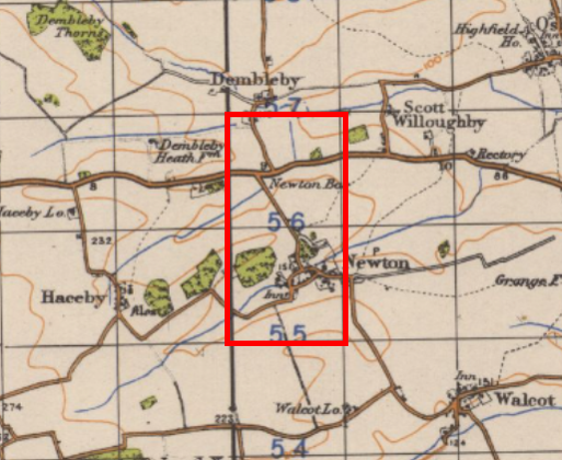 Map showing area where the 1st Battalion was attacked