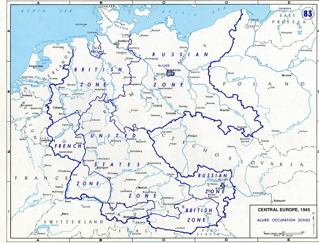 Allied Occupation Zones in Germany from June 1945