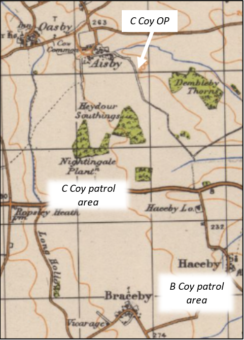 Map showing patrol areas