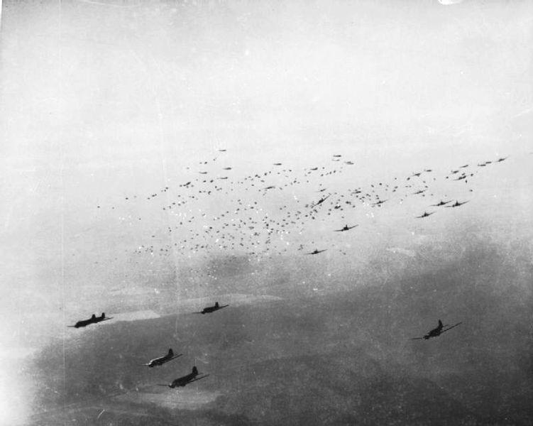 C-47s dropping paratroopers during the crossing of the Rhine