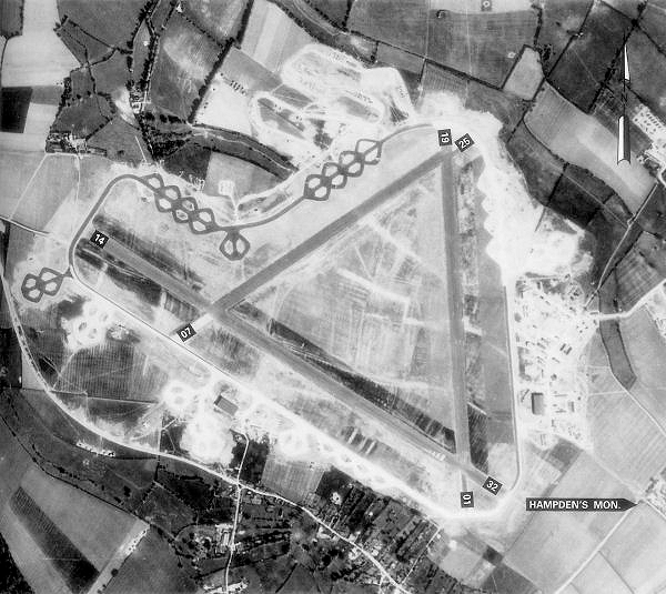 Aerial photo of Chalgrove airfield in 1944