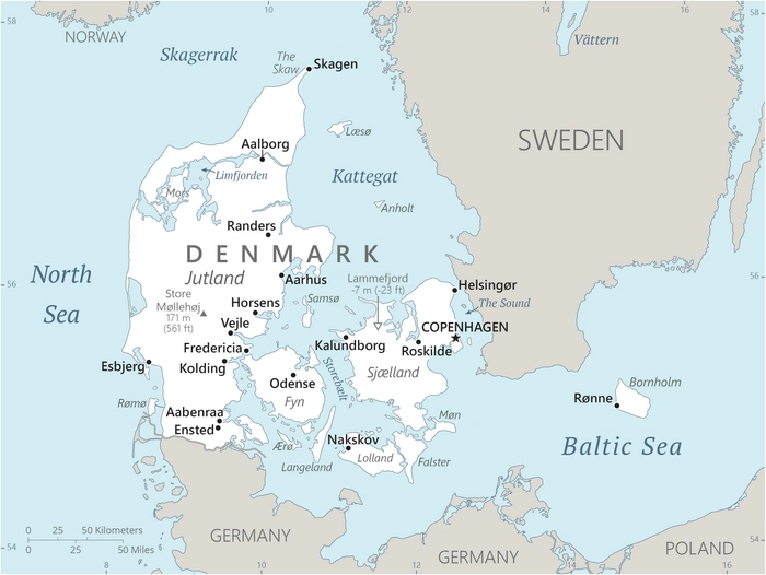 Map of Denmark