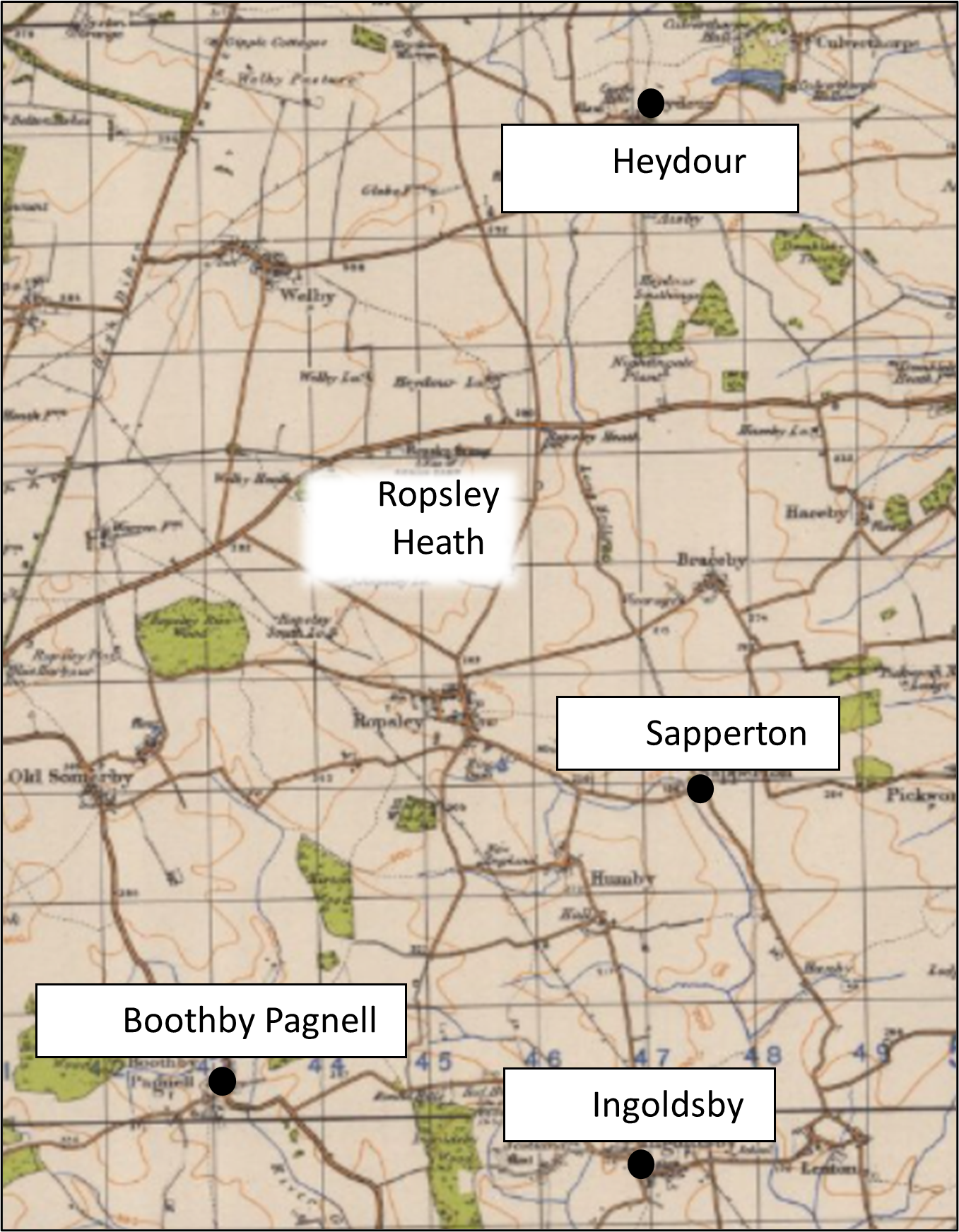 Map showing the area of operations for Exercise TONY