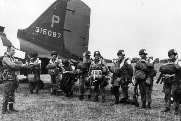 US paratroopers prepare to board their aircraft