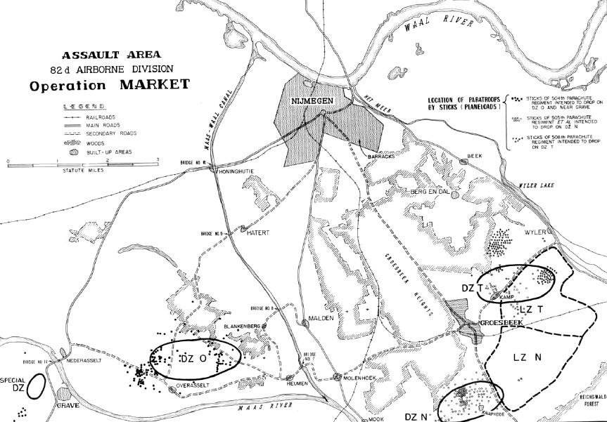 Map of 82nd Airborne landing zones
