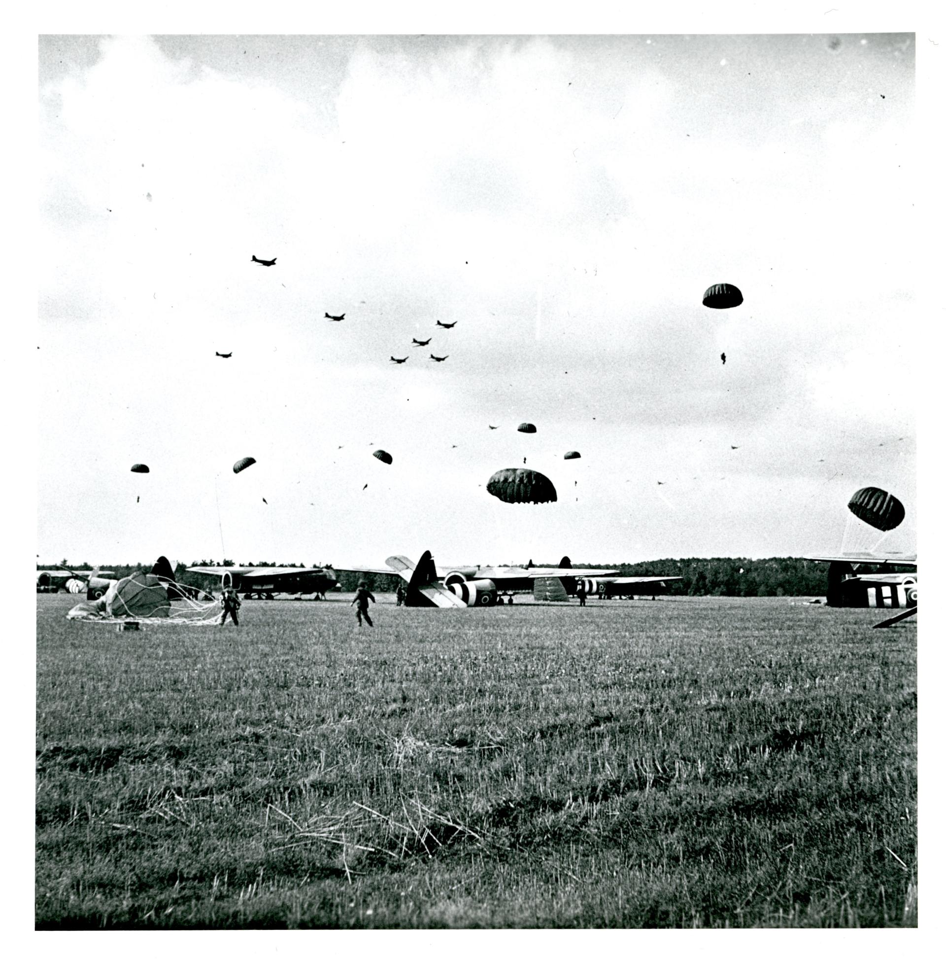 British paratroopers landing near Arnhem
