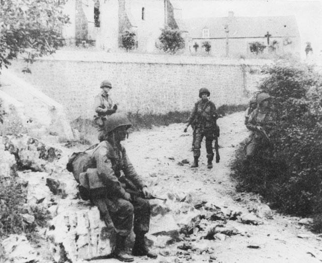US paratroopers in St Marcouf on D-Day