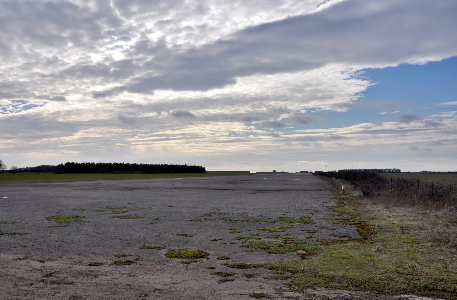 View down runway at Saltby airfield