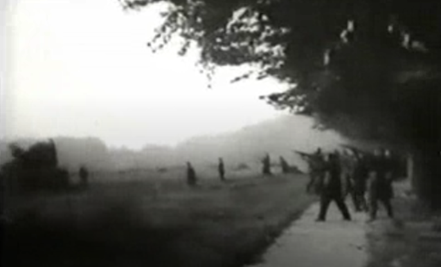 SS troops fire at British paratroopers descending on Ginkel Heath