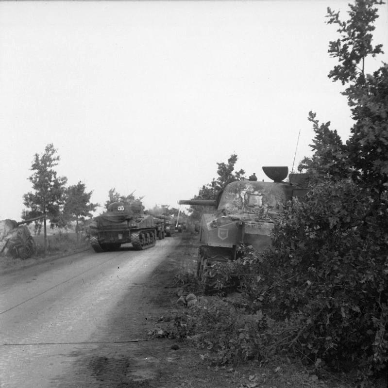 Tanks advancing along 'Hell's Highway'