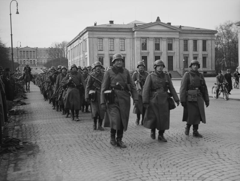 German troops march through Oslo in 1940