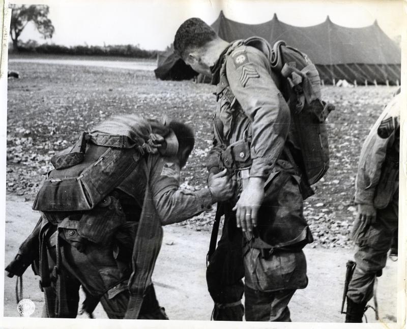 US paratroopers of the 82nd Airborne Division at Saltby airfield just before D-Day
