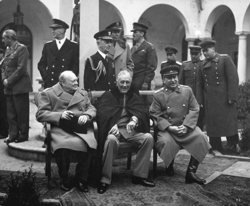 Churchill, Roosevelt and Stalin at the Yalta Conference