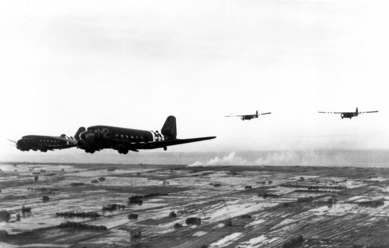 C-47s towing gliders