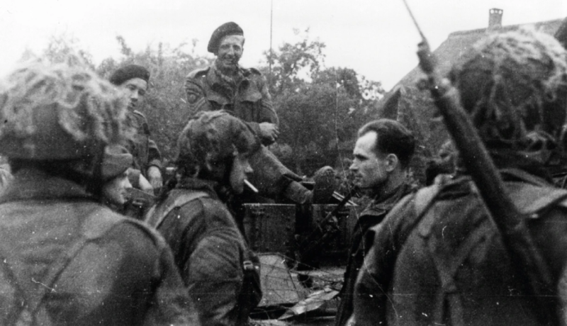 Household Cavalry armoured cars link up with Polish paratroops in Driel