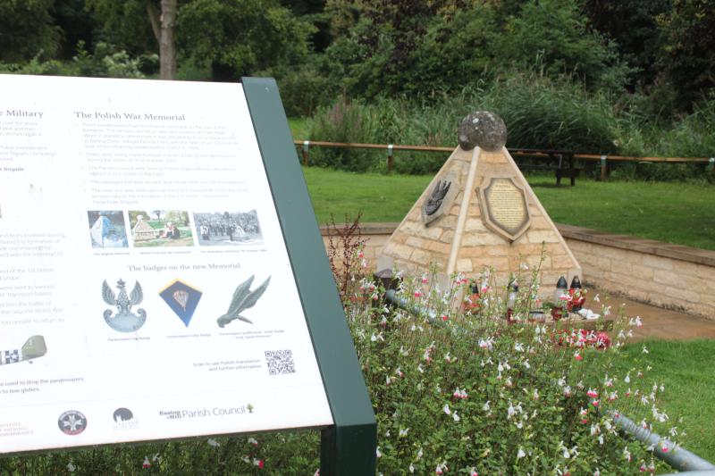 Polish memorial on Spring Close in Easton on the Hill