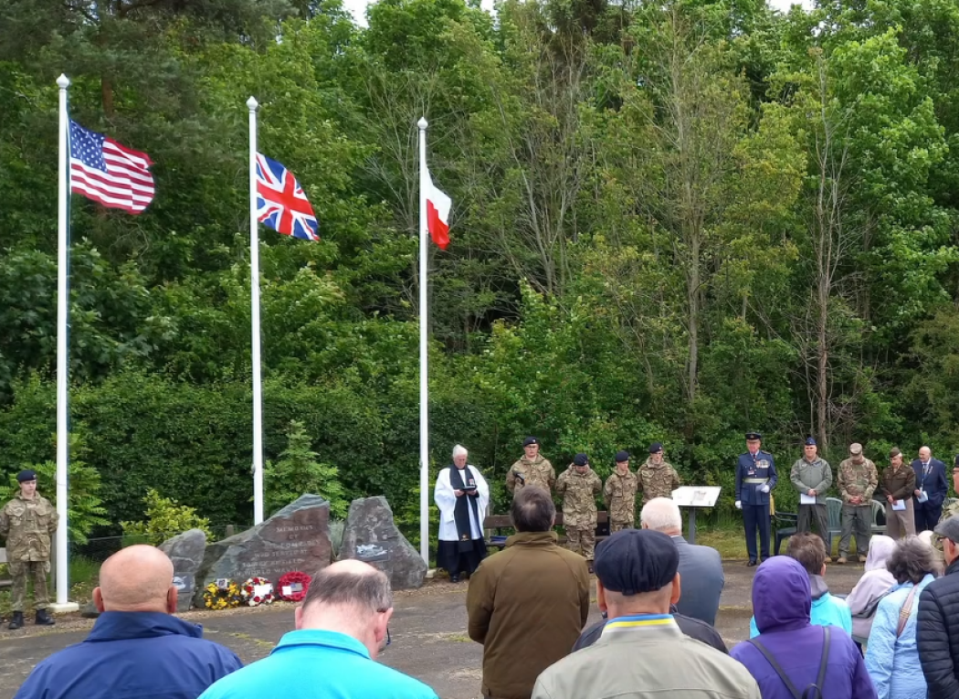 A memorial service at Saltby airfield