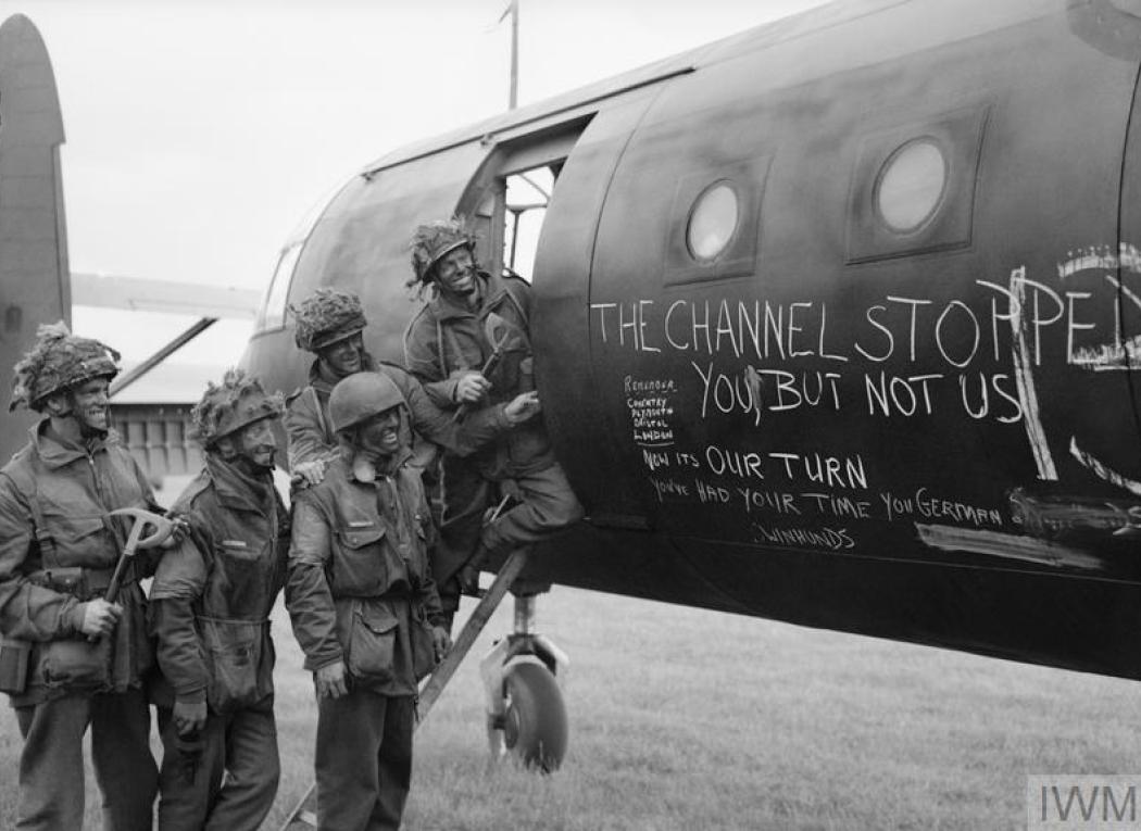 British Airborne troops board a Horsa glider on D-Day