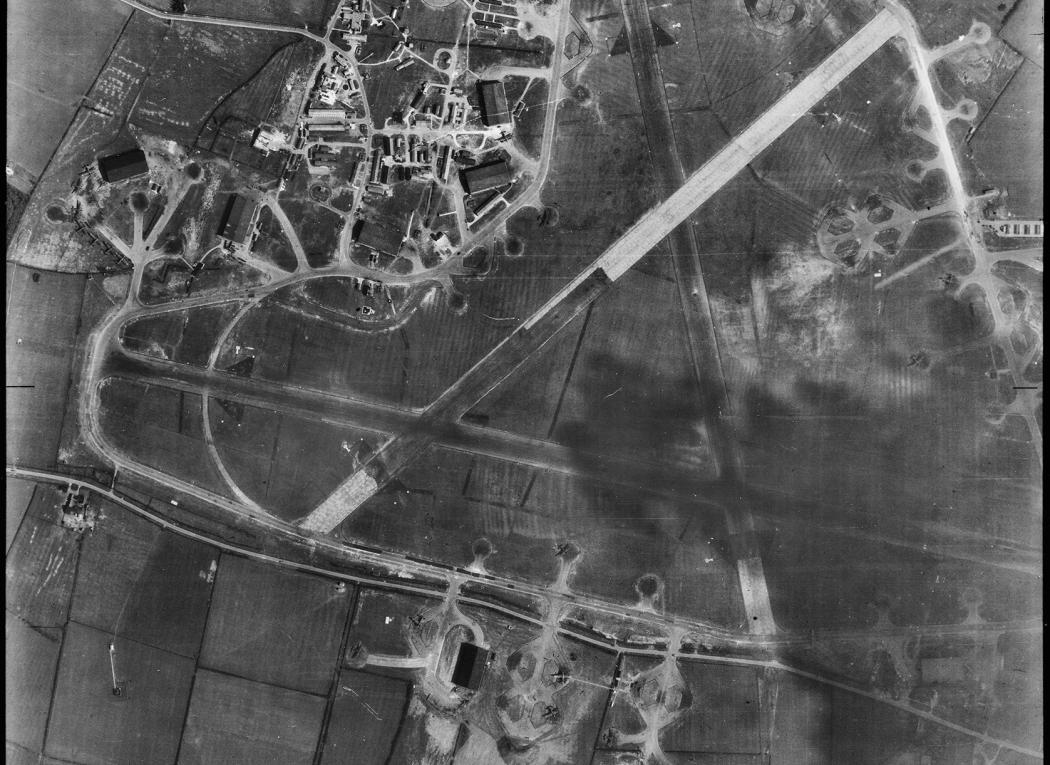 Aerial photo of Bottesford airfield in May 1945
